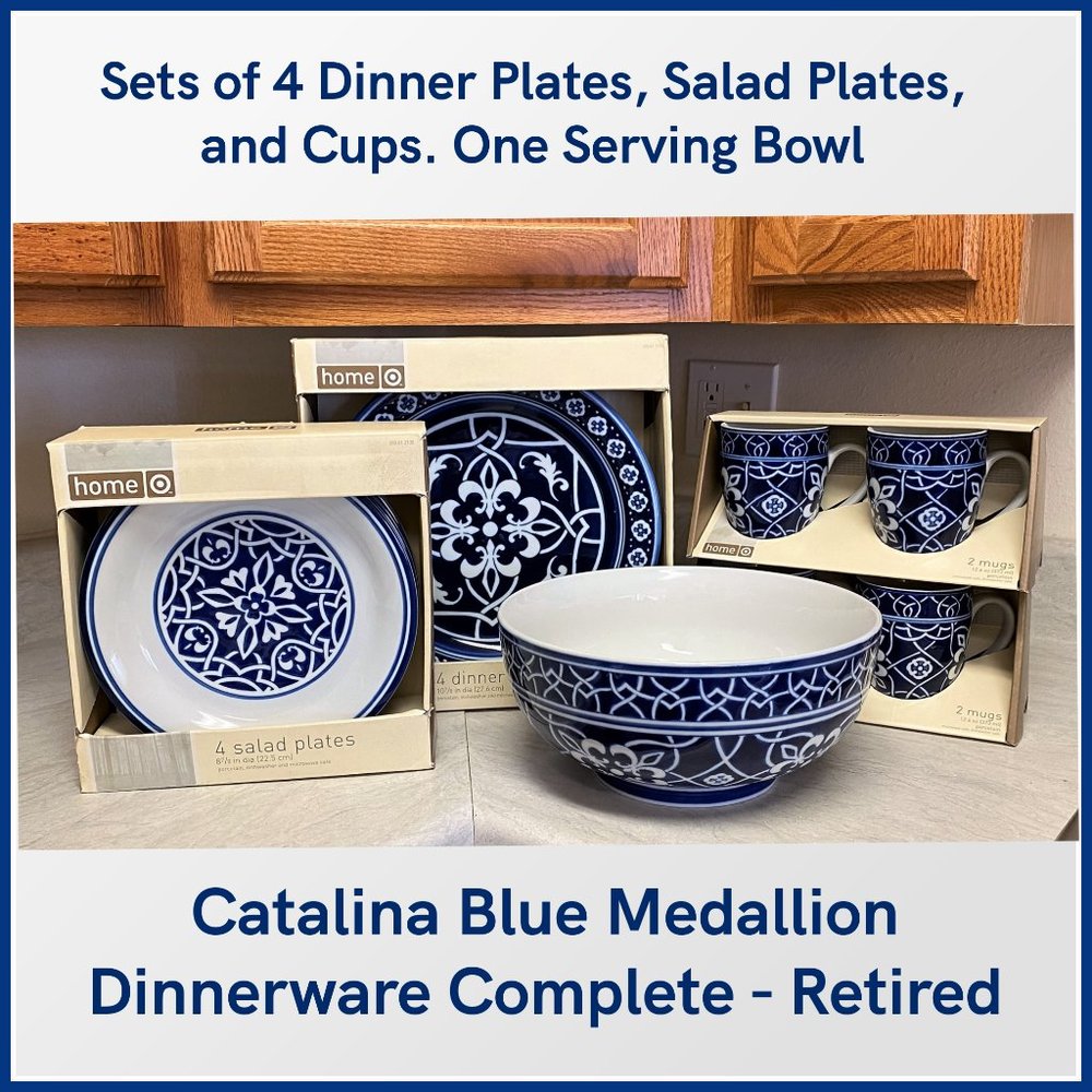 4 Piece Sets of Target Home Catalina Medallion  Dinnerware - Retired Design NEW
